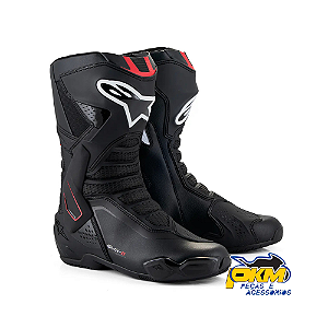 Bota Para Motociclista Alpinestars Smx 6 V3 Preto/Branco/Vermelho
