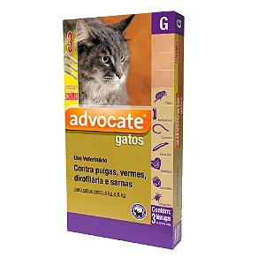 Advocate Gatos 4kg A 8kg Caixa Com 3 Pipetas