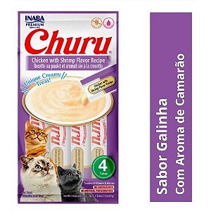 Churu Galinha Com Aroma De Camarão Com 4 Tubes 56grs
