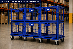 Rack Logístico para Triagem de Encomendas – 06 Nichos