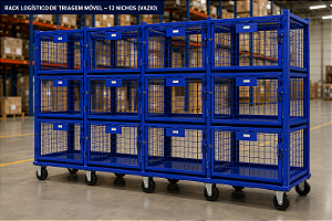 Rack Logístico para Triagem de Encomendas – 12 Nichos