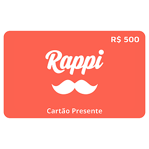 Rappi Brasil Delivery R$ 500 Reais - Cartão Presente Digital
