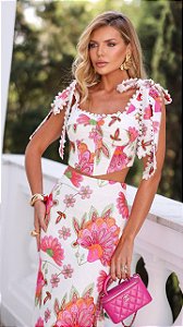 Conjunto Floral Romântico Primavera Floral