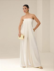 MACACÃO PREGA MALHA TWILL OFF WHITE