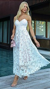 Vestido de Renda Guipir Off-White Celebration Off-White