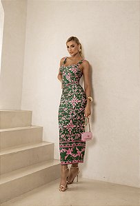 Vestido Mídi Estampa Artística