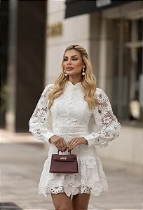 Vestido de Renda Guipir Off-White Nicole Off-White