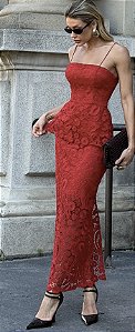 Conjunto Midi Vermelho Paixão Lace