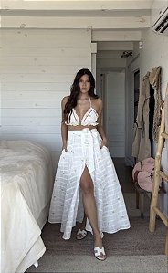 Conjunto saia e top frutas