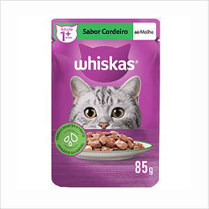 RaÇÃo Úmida Whiskas SachÊ Para Gatos Adultos Sabor Cordeiro Ao Molho - 85g