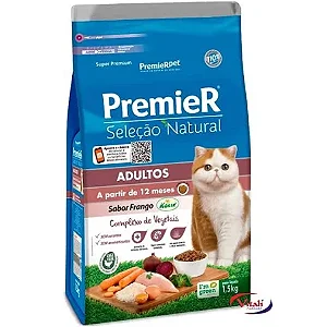 Racao Premier Selecao Nat Gatos Adul Cast Sb Frang 1,5kg