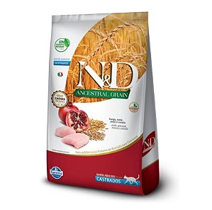 N&D Ancestral Grain Alim Seco Frango Gatos Ad Castrados 7,5kg