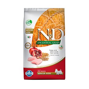 RaÇÃo Farmina N&amp;d Ancestral Grain Para CÃes SÊnior De Porte Mini Sabor Frango E RomÃ 2,5kg