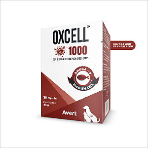 Suplemento Avert Oxcell 1000 Caes &amp; Gatos 30 Caps
