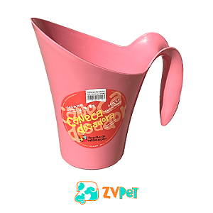 Caneca Concha Dosadora de Ração Alimentos Etc 450ml Com Alça Rosa Família de Estimação