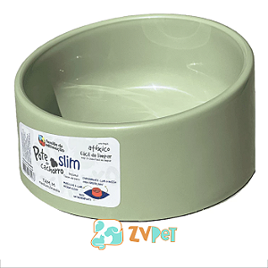 Pote Comedouro Bebedouro Slim M 500ml Para Cachorro Verde FamÍlia EstimaÇÃo