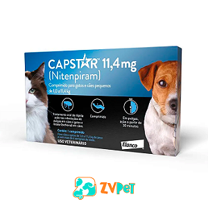 Antipulgas Elanco Capstar 11mg para Cães e Gatos de Até 11kg 1comprimido