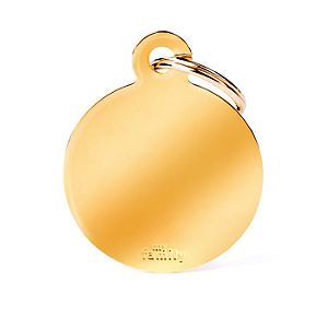 Placa Id Circulo Grande Dourado