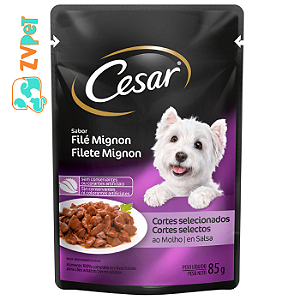 RaÇÃo Úmida Cesar SachÊ Cortes Selecionados FilÉ Mignon Para CÃes Adultos 85 G