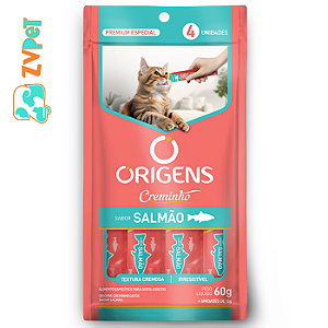 Snack Origens Creminho Sabor SalmÃo Para Gatos 60 G