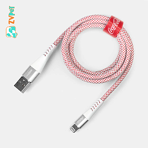 Cabo Mfi Lightning Para Usb Branco E Vermelho 1,2 M | Elite Cable Coca-cola Iwill
