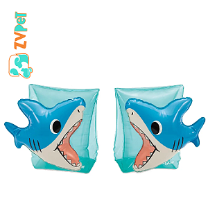 Boia De Braco Popup Tubarao Inflavel Funsicle 22 Cm X 15 Cm X 18 Cm