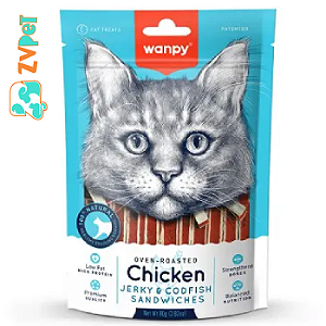 Petisco Mini Tiras De Frango E Peixe Para Gatos 80g - Wanpy