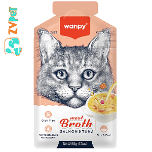 Caldo De Salmao E Atum Para Gatos 50g - Wanpy
