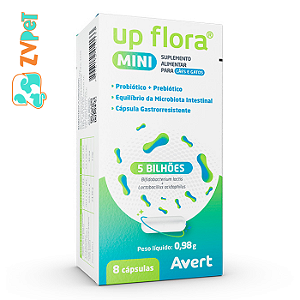 Suplemento Up Flora Mini Para Caes E Gatos Com 8 Capsulas