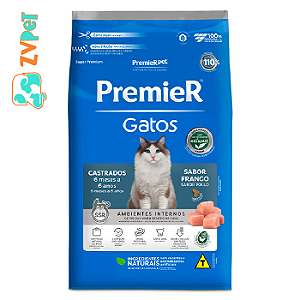 Racao Premier Para Gatos Castrados De 6 Meses A 6 Anos Sabor Frango 0,5 Kg