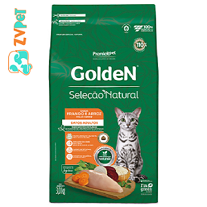 Racao Golden Selecao Natural Para Gatos Adultos Sabor Frango E Arroz 3 Kg