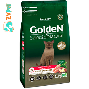 Racao Golden Selecao Natural Para Gatos Castrados Sabor Frango Com Batata Doce 3 Kg