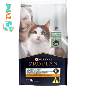 Racao Pro Plan Reducao Alergenos Live Clear Para Gatos Adultos 1kg