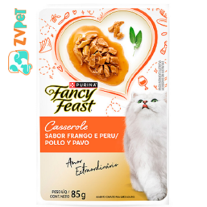 Racao Umida Fancy Feast Casserole Para Gatos Sabor Frango E Peru 85g