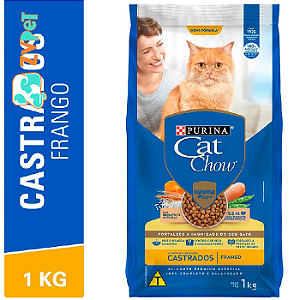 Racao Cat Chow Para Gatos Castrados Sabor Frango 1kg