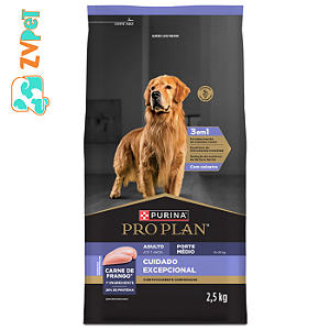 Racao Nestle Purina Pro Plan Cuidado Excepcional Para Caes Adultos De Porte Medio Sabor Frango 12kg