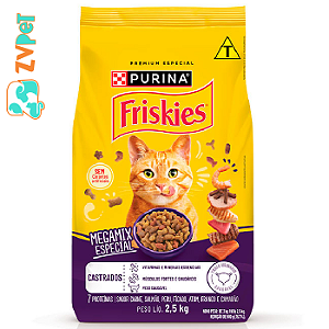 Racao Friskies Megamix Para Gatos Adultos Castrados 850g