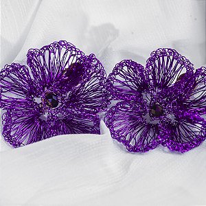 Brinco Plumeria - magenta