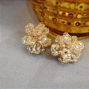 Brinco Frufru Pequeno Cristal