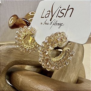 Brinco argola âmbar gold