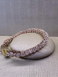 Bracelete Fio Rosê e cristais