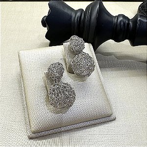 Brinco Duo Esfera Paladio