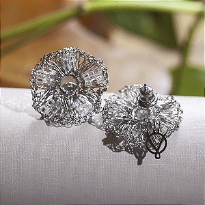 Brinco Mini Flor de Jabô - Paladio