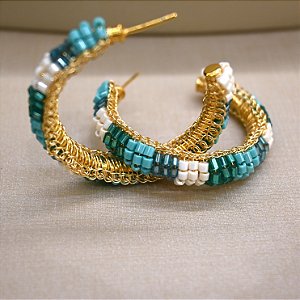 Brinco Argola Grande Turquesa
