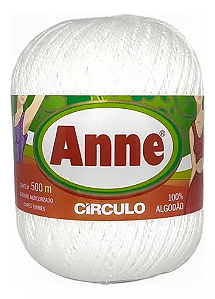 Linha Anne Branca Fio Novelo 500m Crochê Circulo - Cor 8001