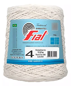 Fio Barbante Cru Tradicional 4mm 1127m Tex 600 Fial