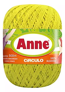 Linha Fio Anne Círculo Crochê Tricô Colorida 500m 295 Tex Cor Amarelo Cítrico