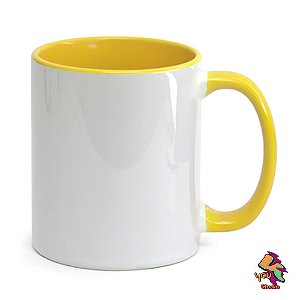 CANECA PERSONALIZADA INTERIOR E ALÇA COLORIDA