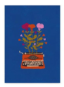 Cartão Postal Duplo Anna Cunha Máquina de Escrevet