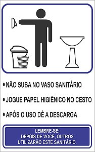 Placa WC Masculino com instruções